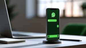 WhatsAppで外国人とメッセージをやり取りするイメージ