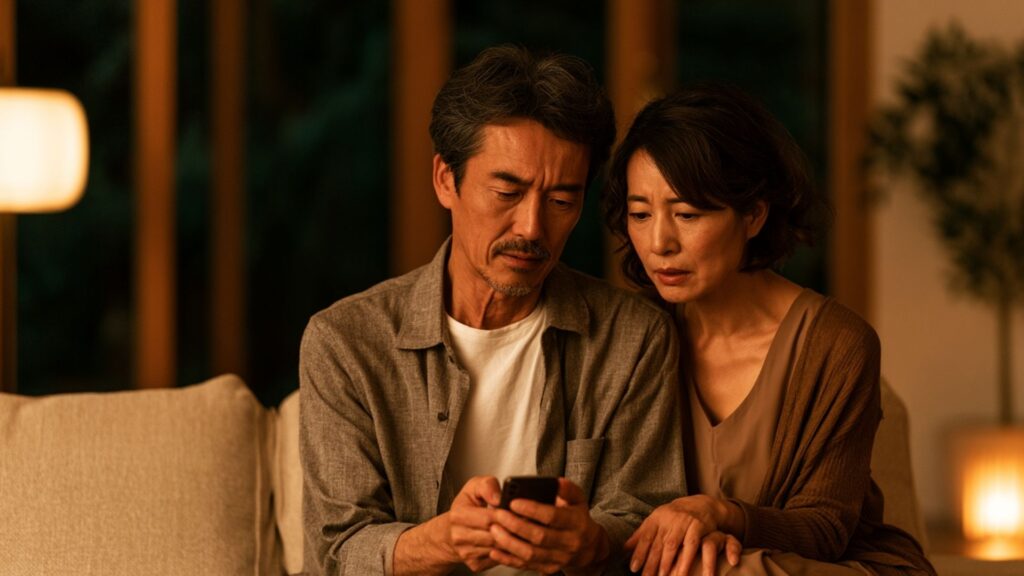 WhatsAppやZoomで外国人とのやり取りを整理しようとしている夫婦