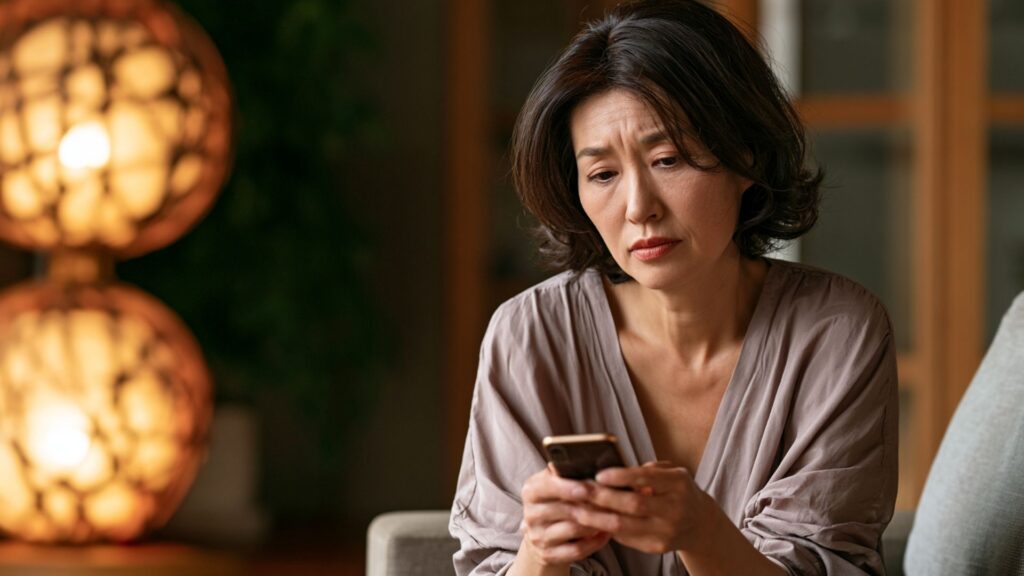 翻訳アプリだけでは外国人との気持ちが伝わらず不安そうな女性のイメージ